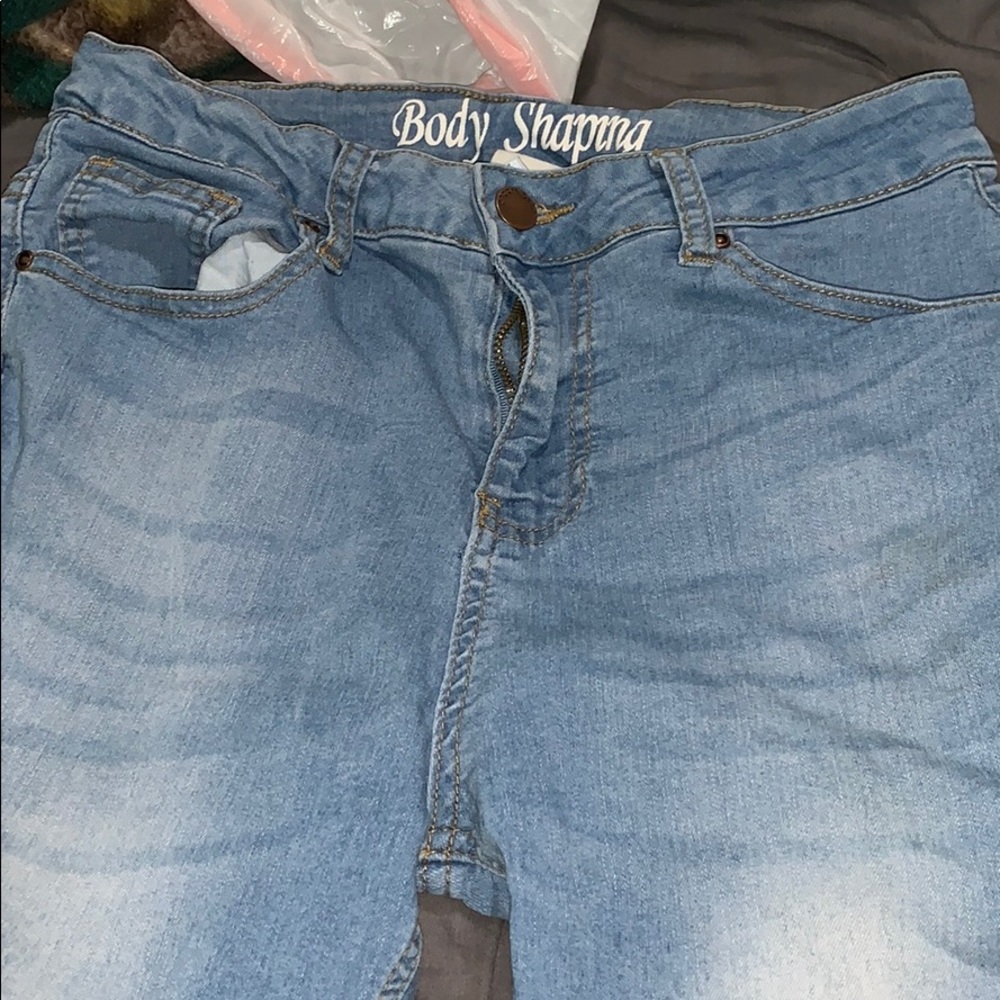 Light wash blue jeans